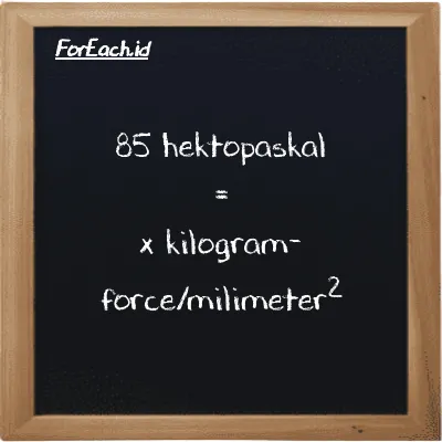 Contoh konversi hektopaskal ke kilogram-force/milimeter<sup>2</sup> (hPa ke kgf/mm<sup>2</sup>)
